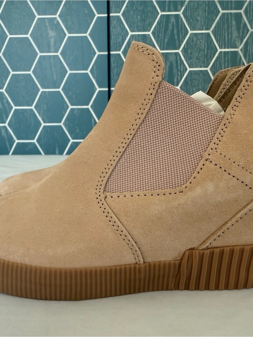 Sorel Women's Suede Slip-On Mule in Light Tan